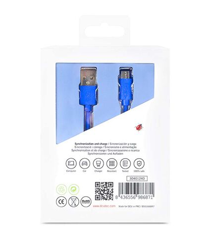 Cable DCU USB-Micro USB Azul Cable DCU USB-Micro USB Azul
