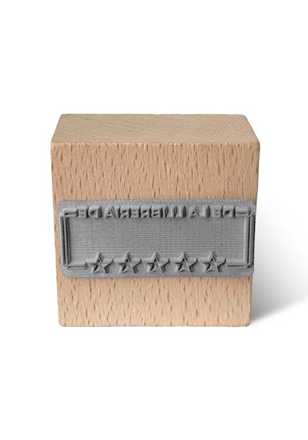 Sello Exlibris madera Estrellas 6x6cm