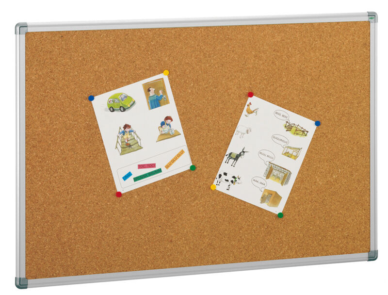 Panel de corcho con marco de aluminio 100x200cm