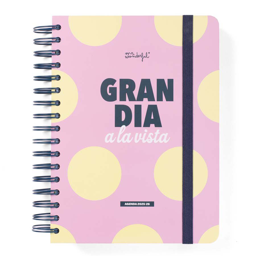 Agenda escolar Mr. Wonderful Wonder d&iacute;a/p&aacute;g cat 2025-26 Gran dia a la vista