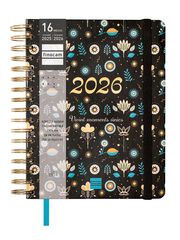 Agenda Finocam 16 mesos Vitae 1/4 setm/vista cat 2025-26 negre