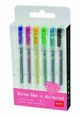 Bol&iacute;grafos Mini Glitter Legami 6 unidades