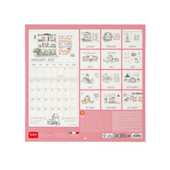 Calendario Legami 30x29 Pared Sketchy Cats Multiling&uuml;e 2027