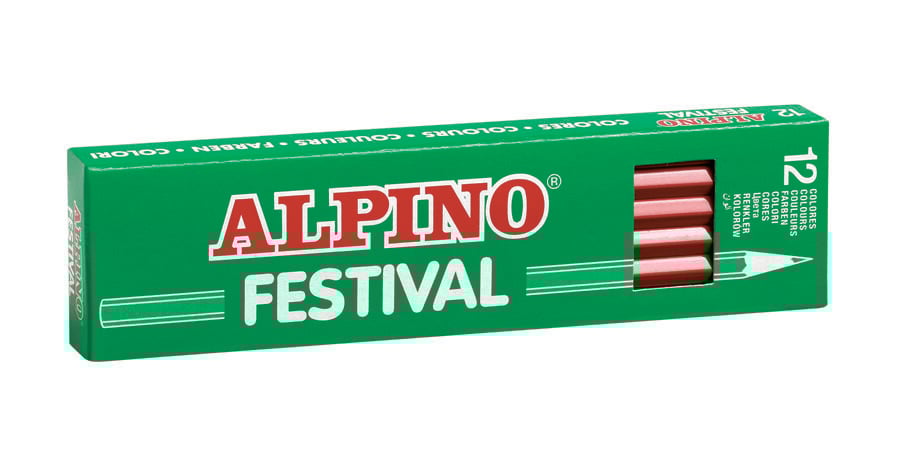 L&aacute;pices de colores Alpino Festival rojo 12u