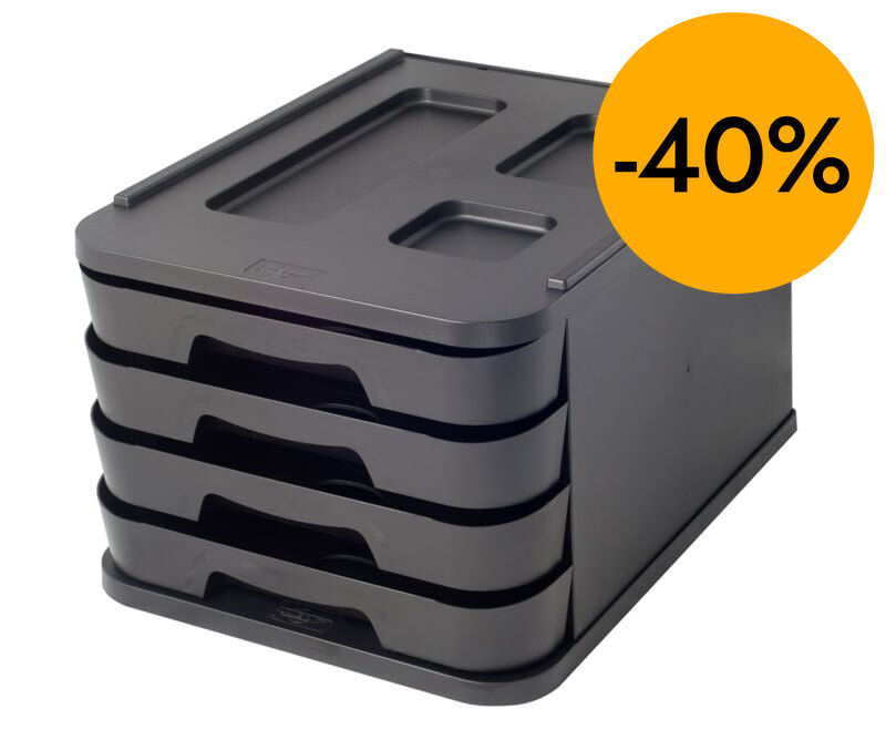 M&oacute;dulo 4 cajones Abacus 5cm negro