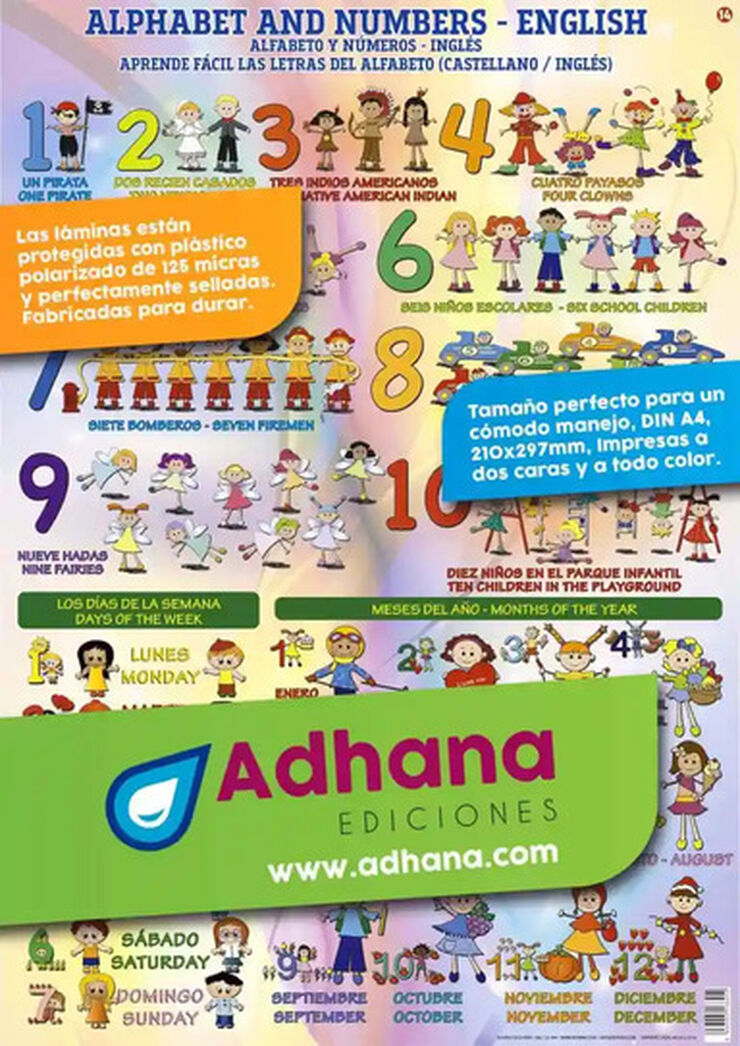 Adha inglés/alfabeto y números