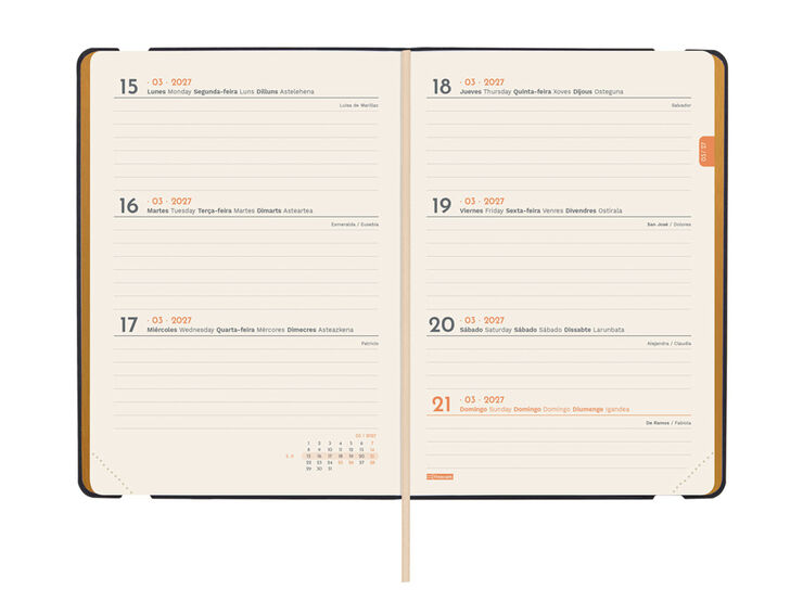 Agenda Finocam Joy Setmana Vista Horitzontal 2027 Castell&agrave; Lema