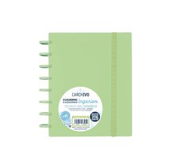 Cuaderno Ingeniox A5 100H Cuadríc Verde Pastel