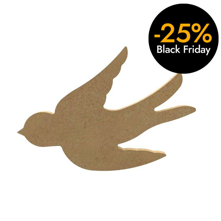 Figura Madera Gomille 15x10cm Golondrina