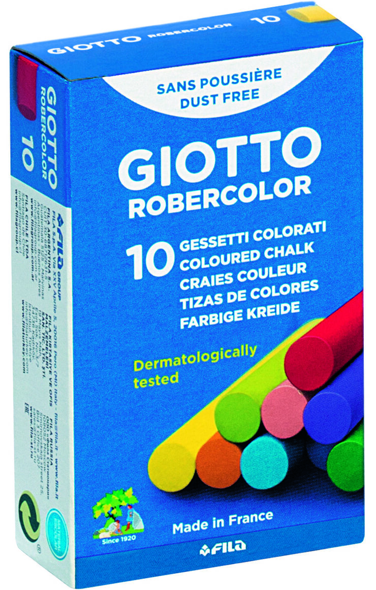 Tiza antipolvo Giotto Robercolor colores 10u