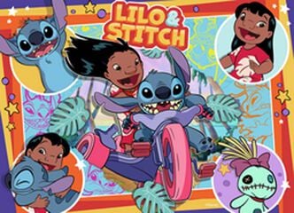 Puzle 4 x 100 piezas Stitch