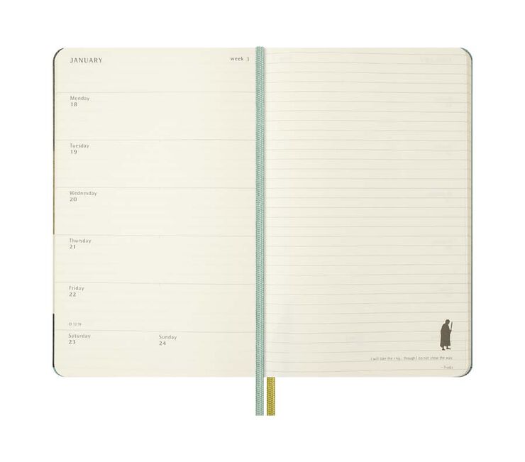Agenda Moleskine 18 meses d&iacute;a/p&aacute;g L tapa dura El Se&ntilde;or de los Anillos