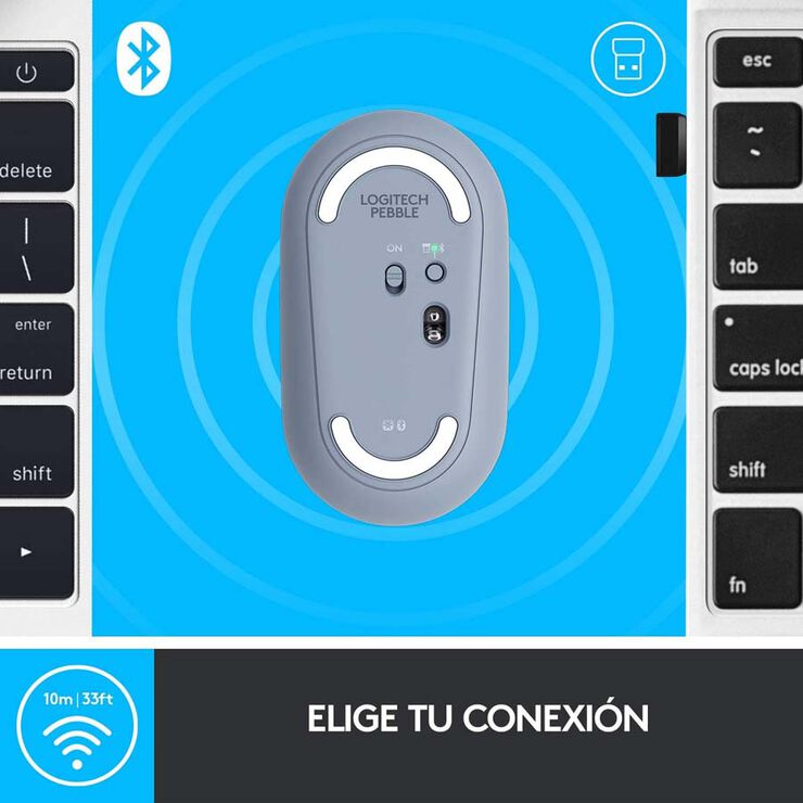 Ratolí Logitech Bluetooth Pebble M350 Blau