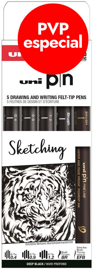 Rotuladores calibrados Uni Pin Sketching 5 piezas