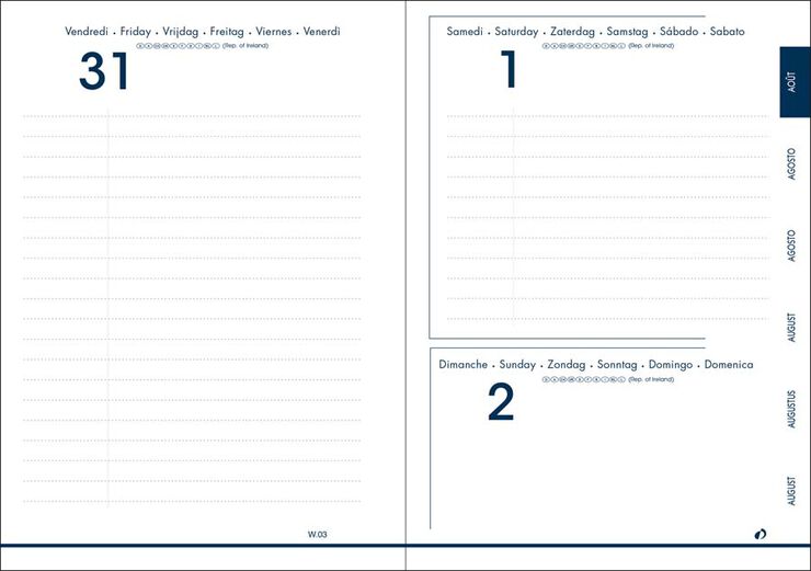 Agenda escolar Quo Vadis Silk 12x17cm dia pàg. mult 2025-26 blau