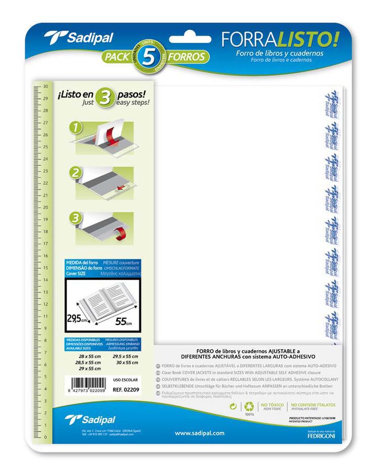 Folre no adhesiu ajustable Sadipal 29,5x52cm 5u
