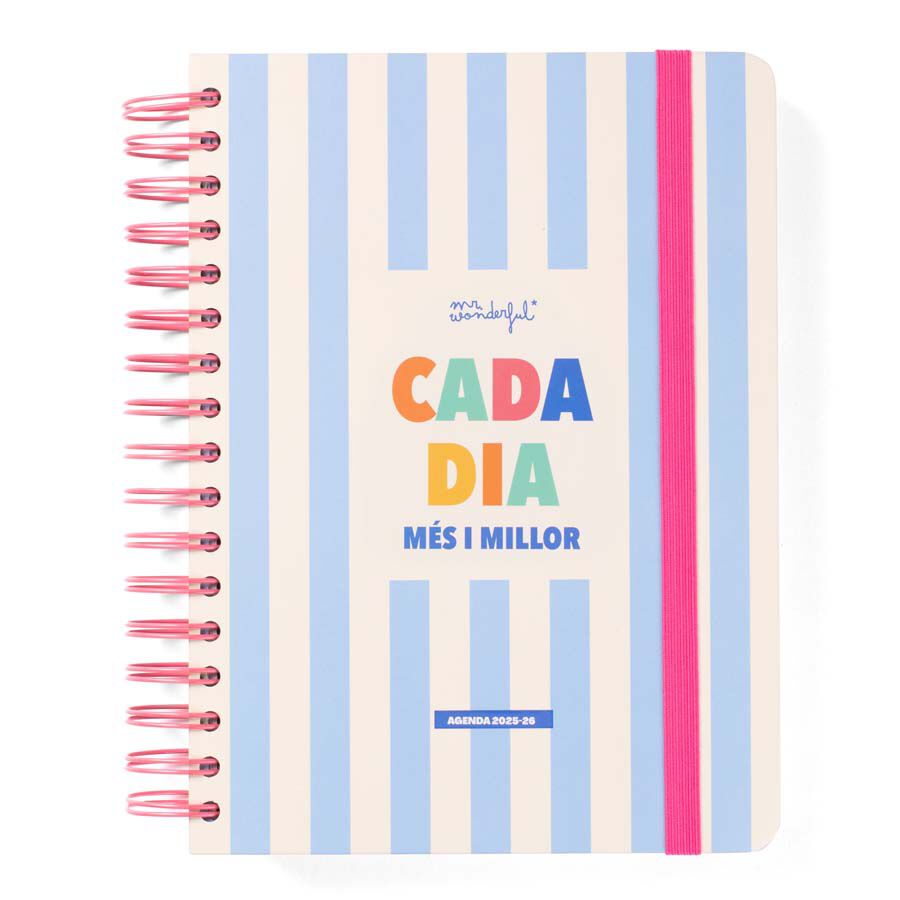Agenda escolar Mr. Wonderful Wonder dia/p&agrave;g cat 2025-26 Cada dia m&eacute;s i millor
