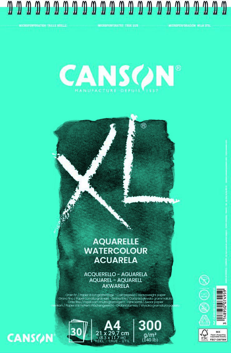 Bloc espiral Acuarela Canson XL A4 300g 30 hojas