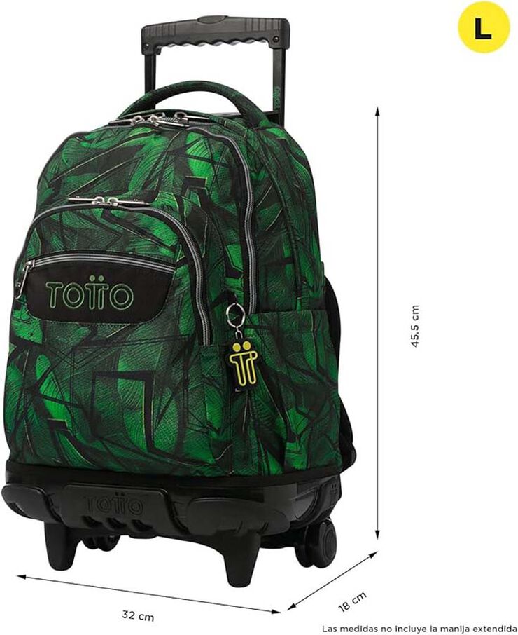 Mochila con ruedas Totto Renglones Jhony Jungle
