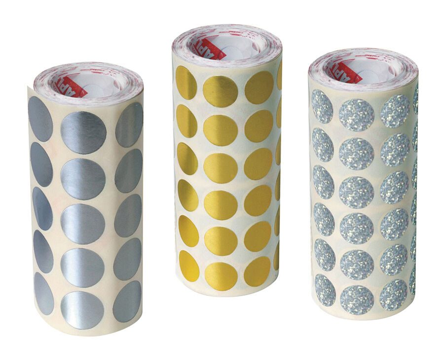 Rotlle gomets adhesius cercle groc metal&middot;litzat