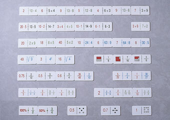 Joc de matemàtiques Nardil Domino fraccions-sumas-restes