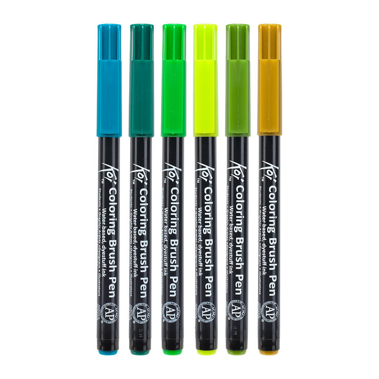 Retoladors Brush Koi Botanic 6 colors
