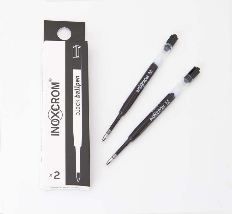 Recambio Bolígrafo Inoxcrom negro 2u
