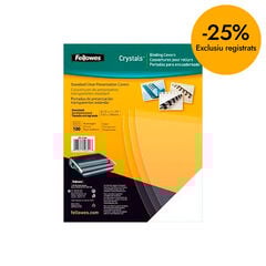 Tapas de encuadernar A4 Fellowes PVC 180 micras transparente cristal 100u