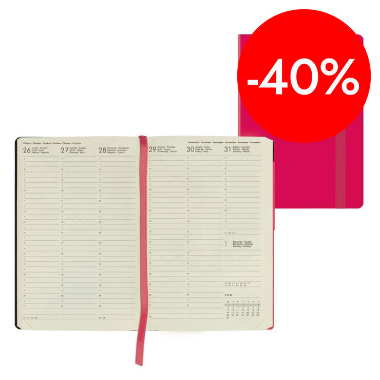 Agenda Legami 16 mesos Medium setm/vista multiling&uuml;e 2025-26 Rasperry