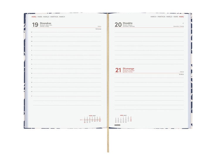 Agenda Finocam Berlin D&iacute;a P&aacute;gina 2027 Catal&aacute;n Blanco