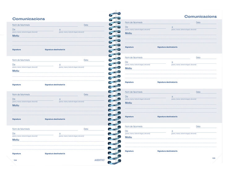 Agenda escolar Meridian setm/vista 2025-26 Additio català