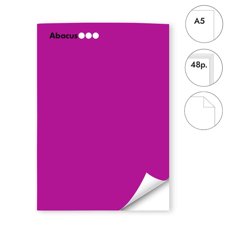 Libreta grapada Abacus A5 48 hojas liso lila