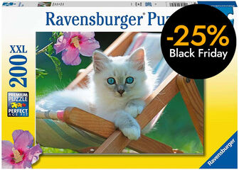 Puzle XXL 200 piezas Gatito blanco