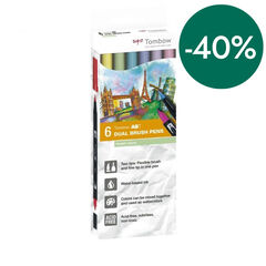 Rotuladores Tombow Dual Brush pastel 6 colores