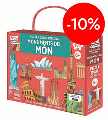 Libro y puzles Monuments del m&oacute;n 100 piezas