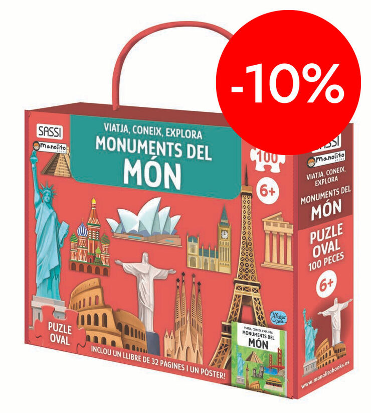 Libro y puzles Monuments del m&oacute;n 100 piezas