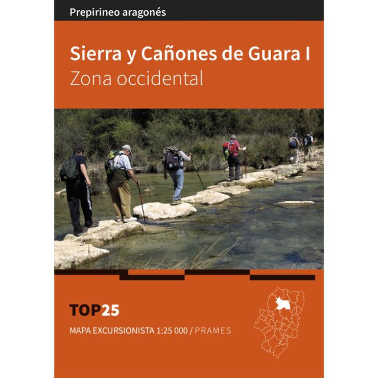 Mapa TOP 25 Sierra y cañones de Guara I. Zona occidental