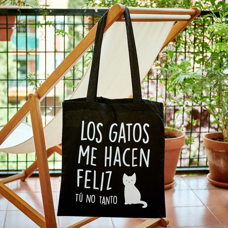 Tote bag ''Los gatos me hacen feliz tú no''