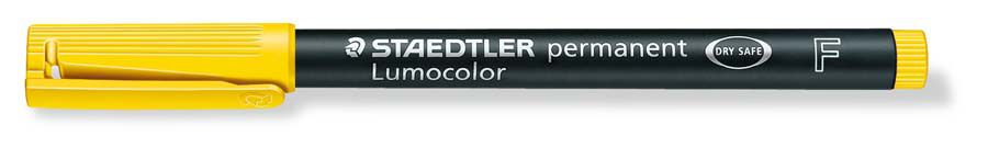 Retolador permanent Lumocolor Punta F groc