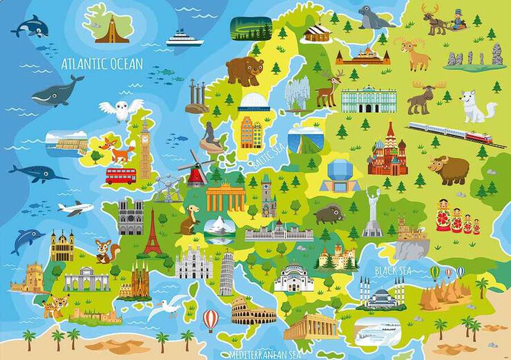Puzle 150 piezas Mapa de Europa
