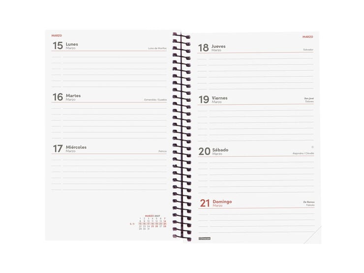 Agenda Finocam Opaque Setmana Vista Horitzontal 2027 Castell&agrave; Negre