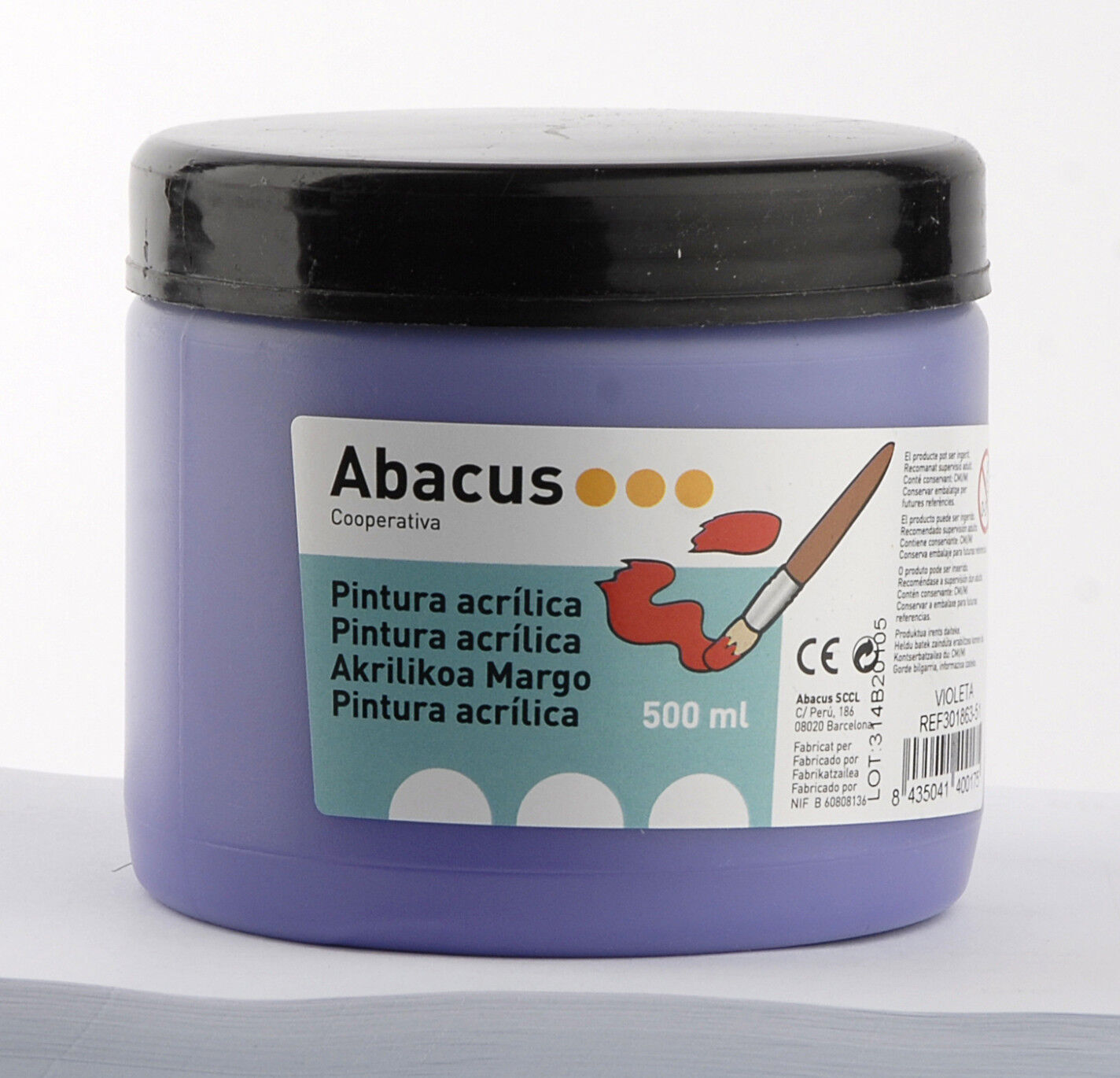 Pintura acr&iacute;lica Abacus 500ml lila