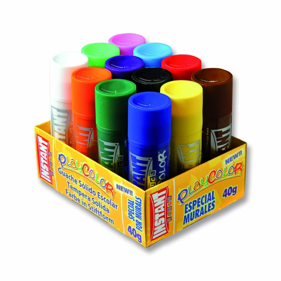 T&eacute;mpera s&ograve;lida Playcolor Mural 40g 12 colors