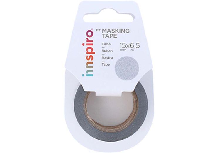 Cinta Washi Tape Innspiro Glitter plata