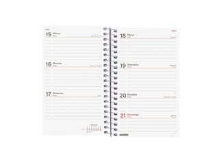 Agenda Finocam Year Semana Vista Horizontal 2027 Catal&aacute;n Rojo