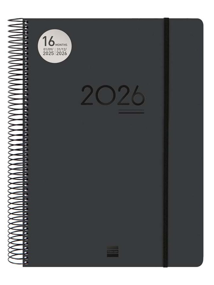 Agenda Finocam 16 mesos Ikon E40 dia/pàg mult 2025-26 negre