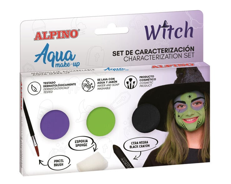 Maquillaje set de caracterizaci&oacute;n Bruja