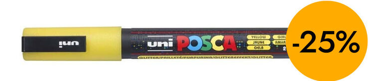 Rotulador Posca PC-3M 0,9-1,3mm amarillo glitter
