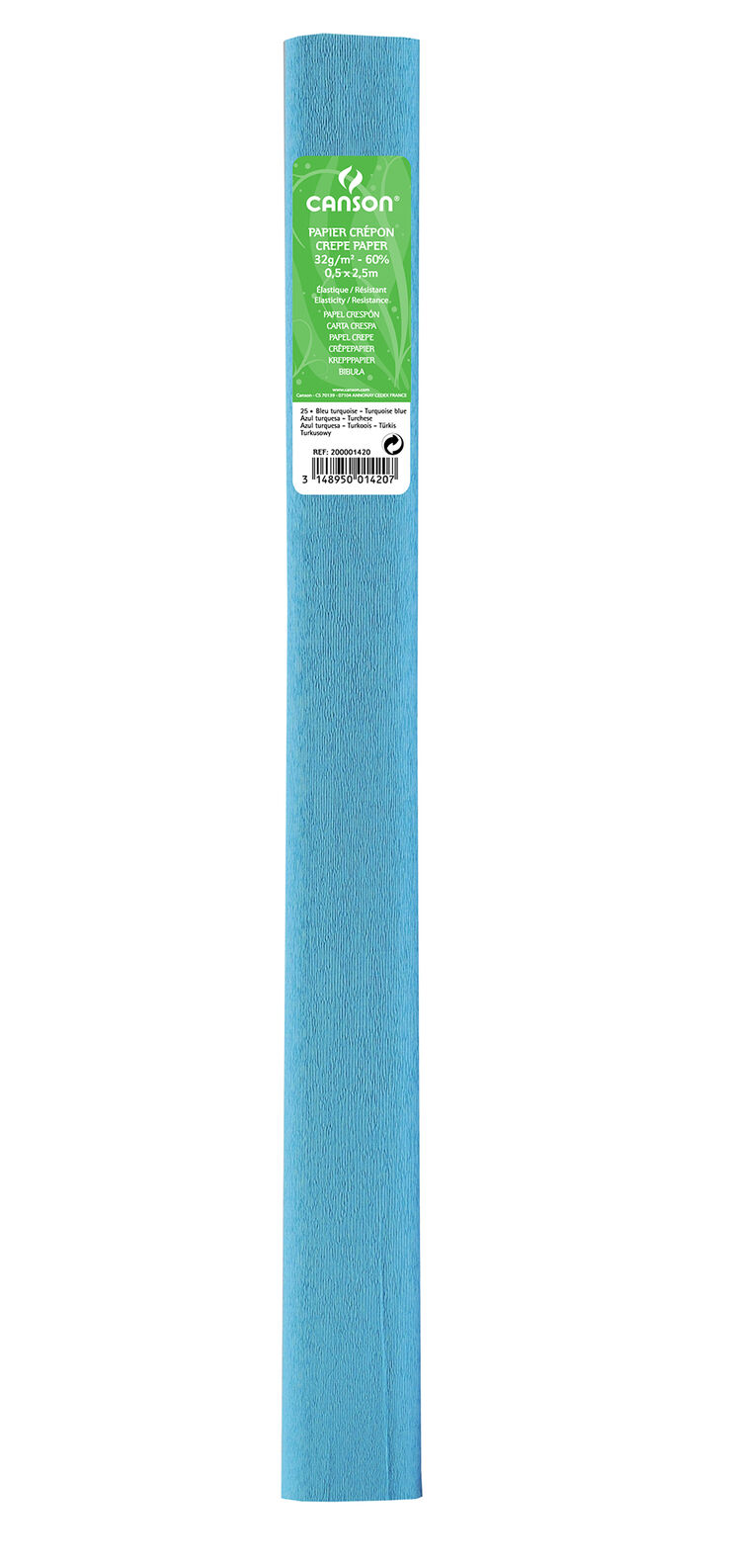Rollo Papel Crespón (Pinocho) Canson 500x2500 mm Azul Turquesa Rollo Papel Crespón (Pinocho) Canson 500x2500 mm Azul Turquesa