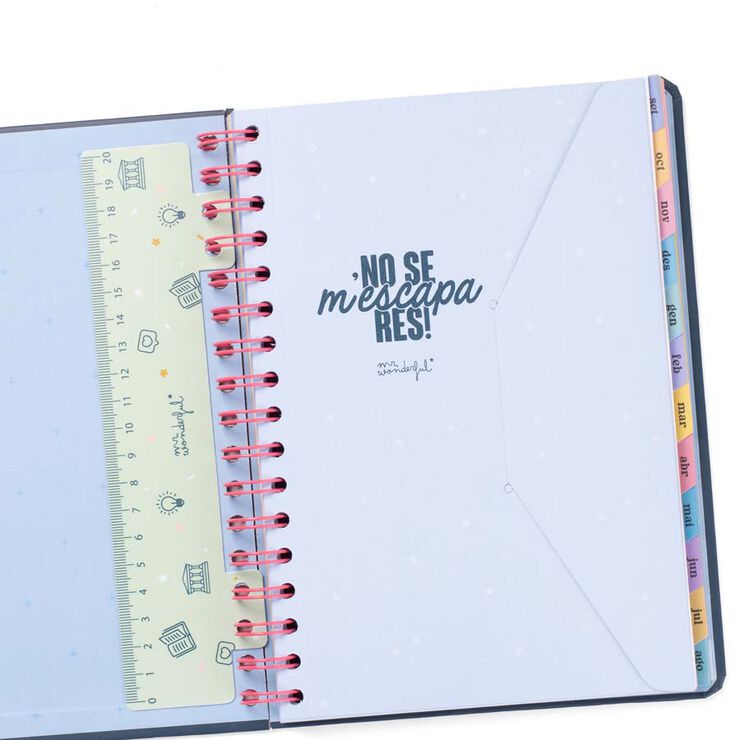 Agenda escolar Mr. Wonderful Wonder setm/vista cat 2025-26 Grans plans, il·lusions i bones vibracions